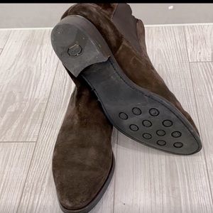 Chocolate brown suede Chelsea boots